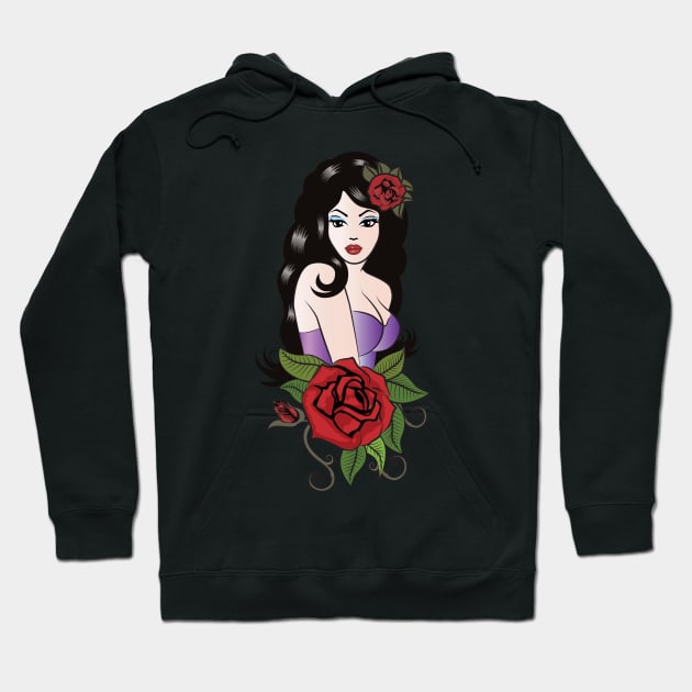 Tattoo Girl Hoodie by PauHanaDesign